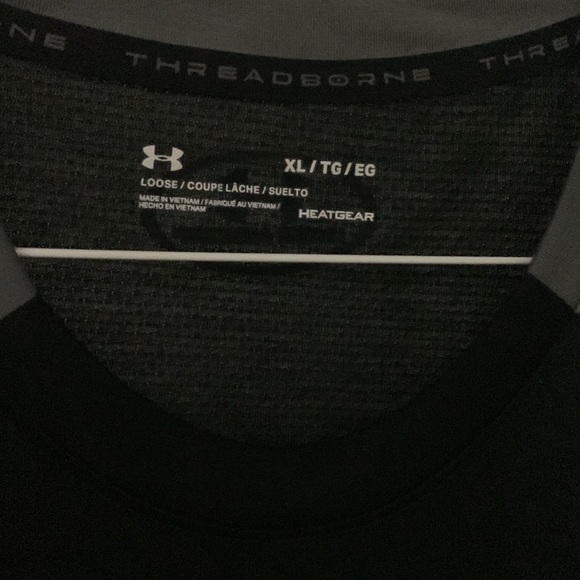 Brown University Men’s Size XL Under Armour Threadborne Heatgear Shirt Black - Picture 3 of 5